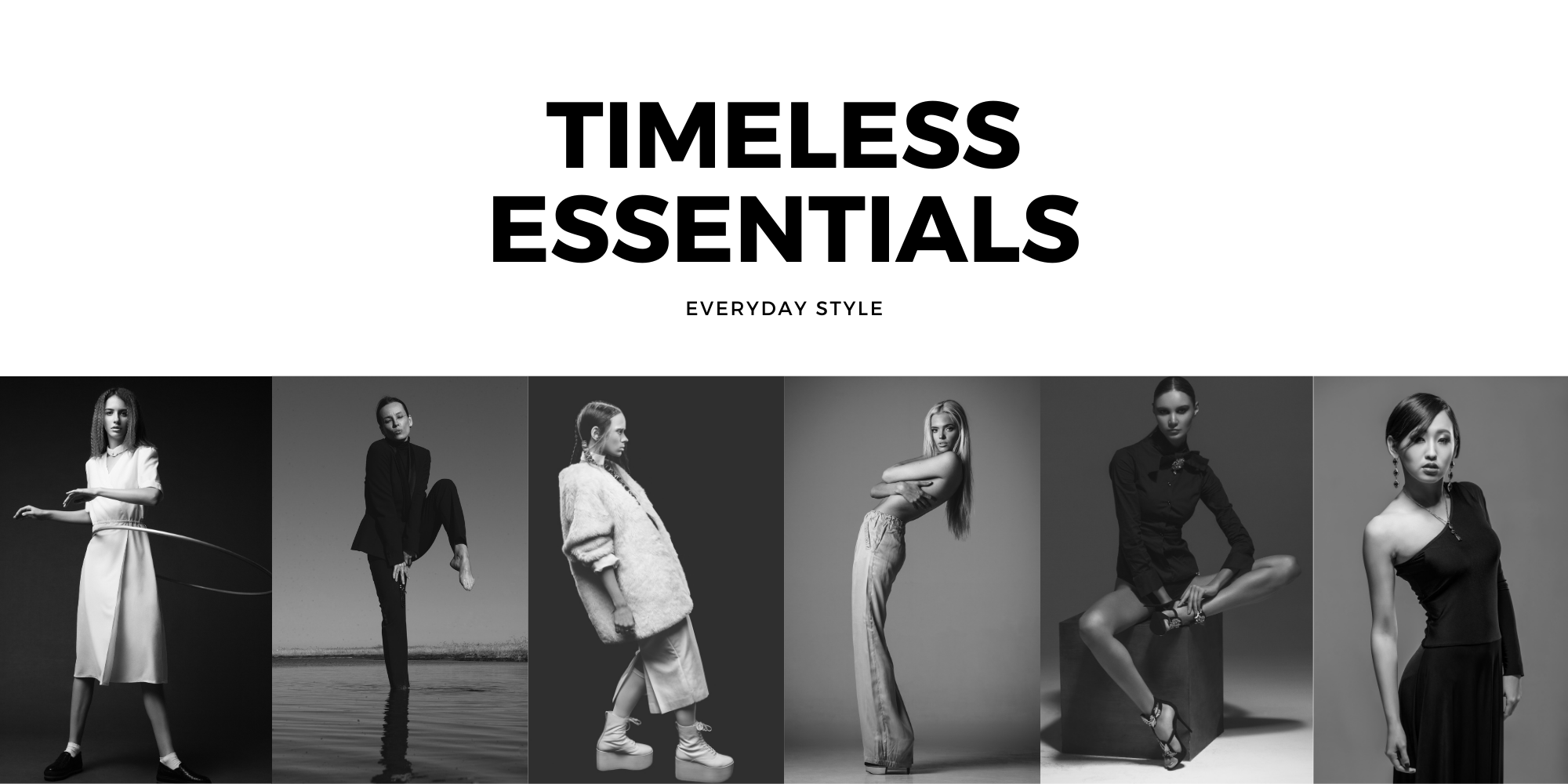 clean lifestyle banner showcasing everyday essentials with a modern casual style